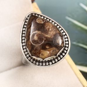 Turtella Jasper Size US 12 925 Sterling Silver Ring (REXT64-65)