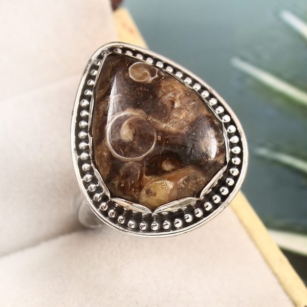 Turtella Jasper Size US 12 925 Sterling Silver Ring (REXT64-65)