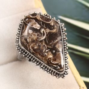 Turtella Jasper Size US 12 925 Sterling Silver Ring (REXT64-66)