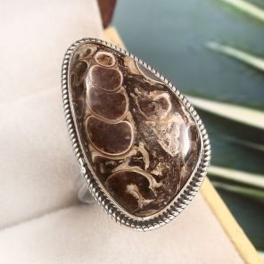 Turtella Jasper Size US 10 925 Sterling Silver Ring (REXT64-77)