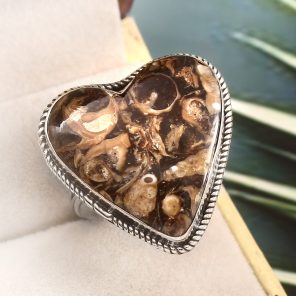 Turtella Jasper Size US 11 925 Sterling Silver Ring (REXT64-73)