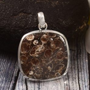 Turtella Jasper 1.25" 925 Sterling Silver Pendant (REXT64-47)