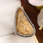 Fossil Coral Size US 12 925 Sterling Silver Ring (REXT43-103)