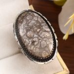 Fossil Coral Size US 12 925 Sterling Silver Ring (REXT43-154)