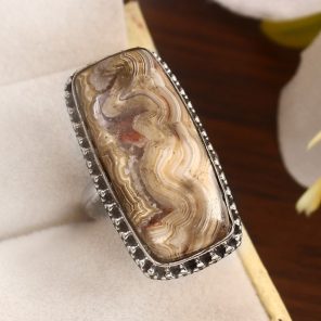 Fossil Coral Size US 7 925 Sterling Silver Ring (REXT43-134)
