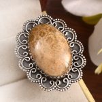 Fossil Coral Size US 11 925 Sterling Silver Ring (REXT43-112)