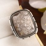 Fossil Coral Size US 11 925 Sterling Silver Ring (REXT43-155)