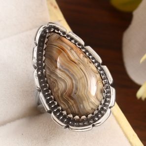 Fossil Coral Size US 5 925 Sterling Silver Ring (REXT43-150)