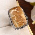 Fossil Coral Size US 12 925 Sterling Silver Ring (REXT43-105)