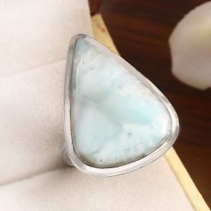 Larimar Size US 10 925 Sterling Silver Ring (REXT38-53)