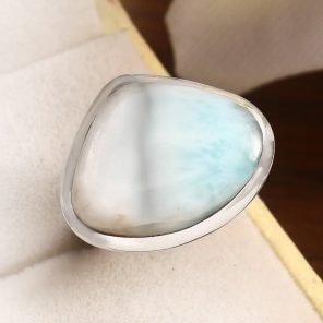 Larimar Size US 8 925 Sterling Silver Ring (REXT38-55)