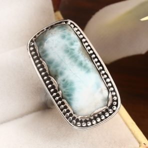 Larimar Size US 7 925 Sterling Silver Ring (REXT38-21)
