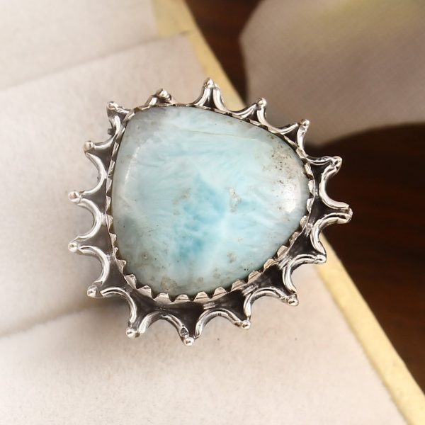 Larimar Size US 6 925 Sterling Silver Ring (REXT38-17)