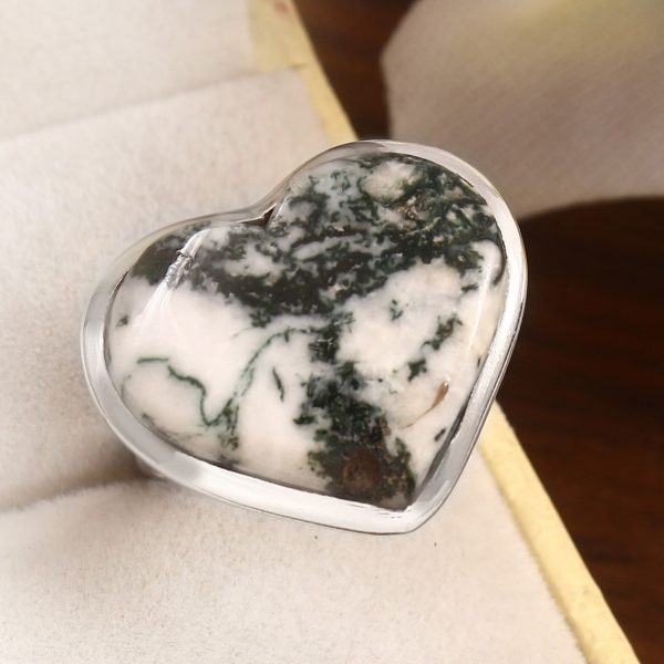 Tree Agate Size US 9 925 Sterling Silver Ring (REXT38-57)