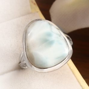 Larimar Size US 11 925 Sterling Silver Ring (REXT38-44)