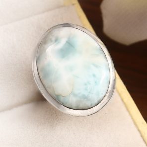 Larimar Size US 6 925 Sterling Silver Ring (REXT38-56)