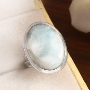 Larimar Size US 5 925 Sterling Silver Ring (REXT38-49)