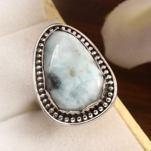 Larimar Size US 7 925 Sterling Silver Ring (REXT38-24)