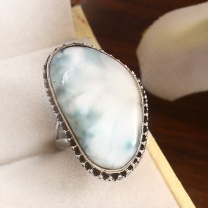 Larimar Size US 5 925 Sterling Silver Ring (REXT38-14)
