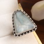 Larimar Size US 8 925 Sterling Silver Ring (REXT38-30)