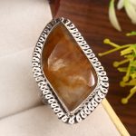 Rutilated Quartz Size US 8 925 Sterling Silver Ring (RS22-171)