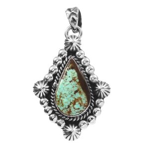 Kingman Turquoise 1.25" 925 Sterling Silver Pendant (REXT48-31)