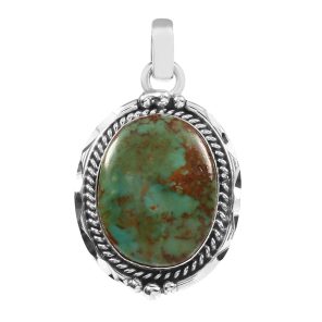 Kingman Turquoise 1.25" 925 Sterling Silver Pendant (RS53-120)