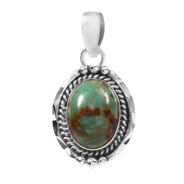 Kingman Turquoise 1.25" 925 Sterling Silver Pendant (RS53-133)