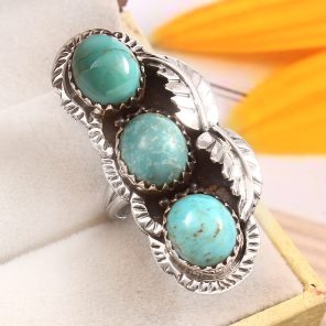 Kingman Turquoise Size US 6 925 Sterling Silver Ring (RS16-160)