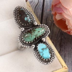 Kingman Turquoise Size US 8 925 Sterling Silver Ring (RS16-178)