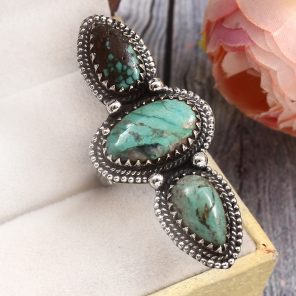 Kingman Turquoise Size US 7 925 Sterling Silver Ring (RS16-180)