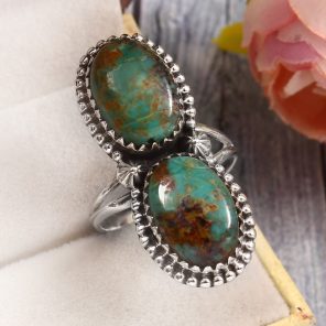 Kingman Turquoise Size US 11 925 Sterling Silver Ring (RS41-329)