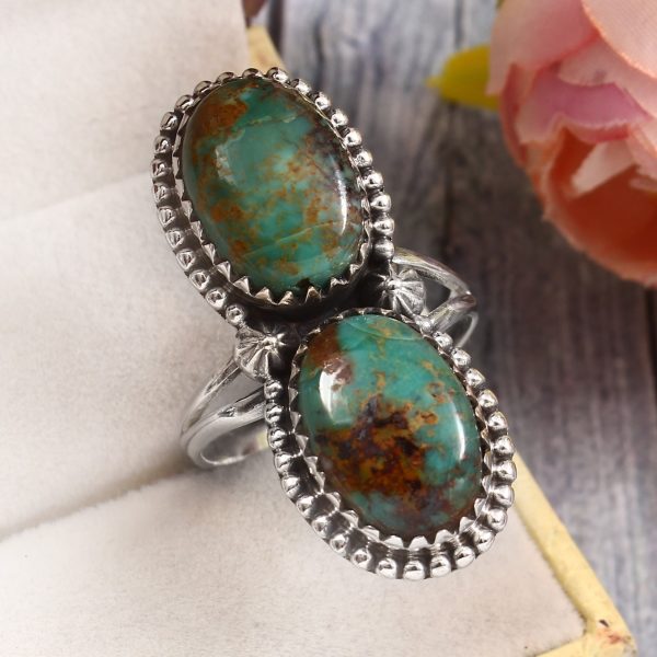 Kingman Turquoise Size US 11 925 Sterling Silver Ring (RS41-329)