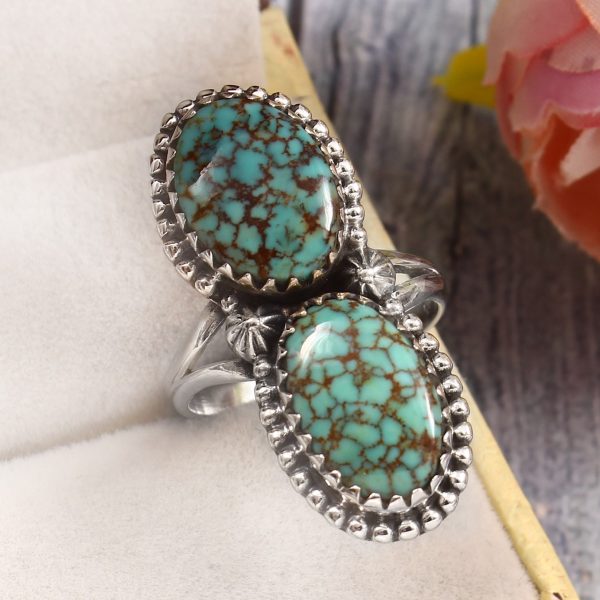 Kingman Turquoise Size US 10 925 Sterling Silver Ring (RS41-330)