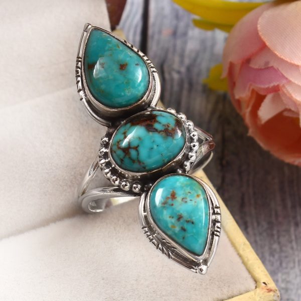Kingman Turquoise Size US 11 925 Sterling Silver Ring (RS16-190)