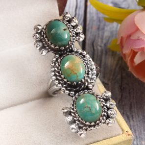 Kingman Turquoise Size US 7 925 Sterling Silver Ring (RS16-173)