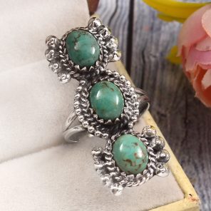 Kingman Turquoise Size US 8 925 Sterling Silver Ring (RS16-170)