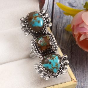 Kingman Turquoise Size US 6 925 Sterling Silver Ring (RS16-175)