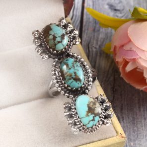 Kingman Turquoise Size US 7 925 Sterling Silver Ring (RS16-174)