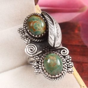 Kingman Turquoise Size US 7 925 Sterling Silver Ring (RS41-356)
