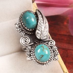Kingman Turquoise Size US 6 925 Sterling Silver Ring (RS41-348)