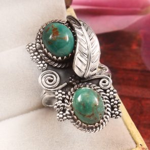 Kingman Turquoise Size US 9 925 Sterling Silver Ring (RS41-349)