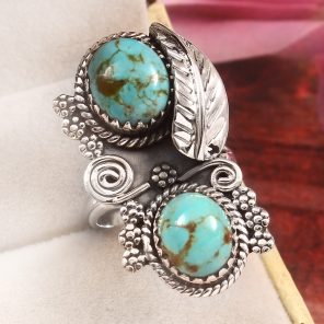 Kingman Turquoise Size US 9 925 Sterling Silver Ring (RS41-350)