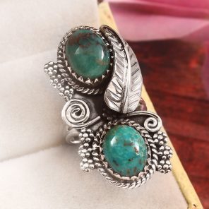 Kingman Turquoise Size US 6 925 Sterling Silver Ring (RS41-354)