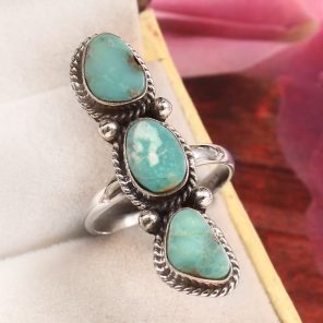 Kingman Turquoise Size US 10 925 Sterling Silver Ring (RS41-359)