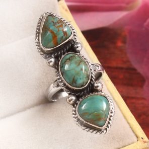 Kingman Turquoise Size US 6 925 Sterling Silver Ring (RS41-368)