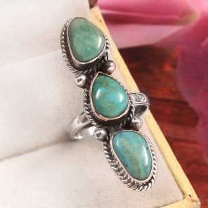Kingman Turquoise Size US 7 925 Sterling Silver Ring (RS41-366)