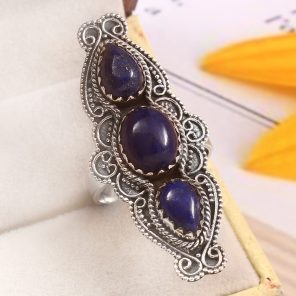 Lapis Lazuli Size US 7 925 Sterling Silver Ring (REXT51-118)