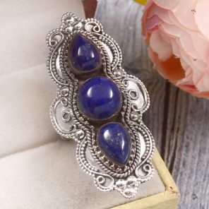 Lapis Lazuli Size US 9 925 Sterling Silver Ring (REXT51-114)