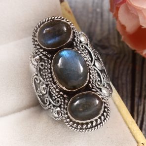 Labradorite Size US 7 925 Sterling Silver Ring (REXT51-101)